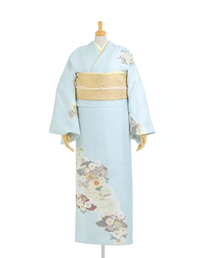 薄水色六花亀甲